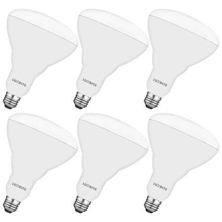 Luxrite BR40 LED Light Bulbs 13W 85W Equivalent 1100LM 5000K Bright White Dimmable E26 Base, 6PK LR31885-6PK